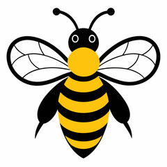 Honey Bee silhouettes and icons. Black flat color simple elegant white background Manatee animal vector and illustration.