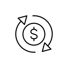 Cashback outline icons, minimalist vector illustration ,simple transparent graphic element .Isolated on white background