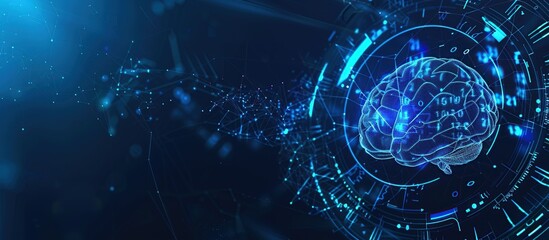 Obraz premium Digital Brain in Abstract Technology Background