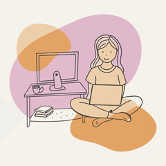 Girl vector illustration design and art.