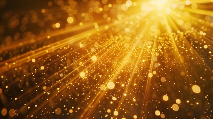 Radiant sunburst with golden rays, creating a dynamic and energetic background. 