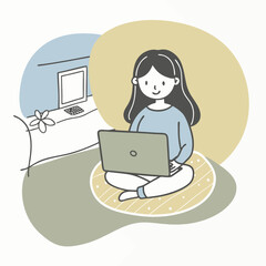 Girl vector illustration design and art.