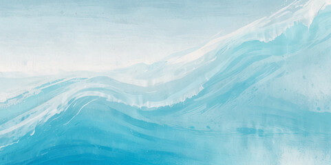 Fototapeta premium Beautiful soft blue sea water, ocean wave background. Soft blue and white hand printed creative marble texture ocean background.