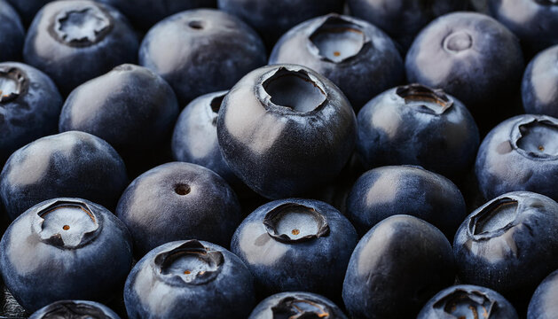 a background filled with close-up views of juicy blueberries
