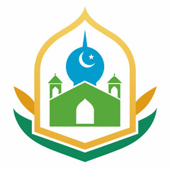 Modern Islamic school vector logo design illustration