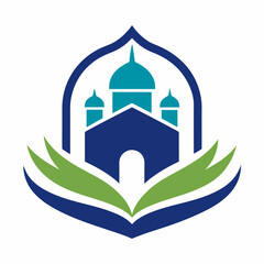 Modern Islamic school vector logo design illustration