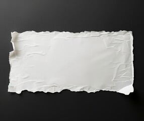 Obraz premium White blank sheet of paper with torn edges isolated on black background