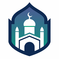 Modern Islamic school vector logo design illustration
