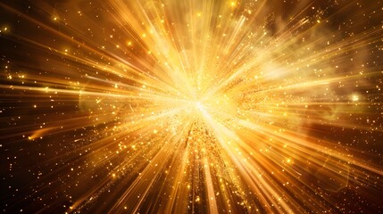 Radiant sunburst with golden rays, creating a dynamic and energetic background. 