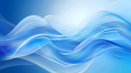 Fototapeta premium Abstract Blue Wave Flowing Background