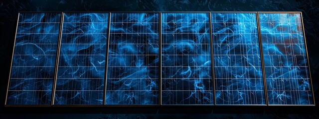 Obraz premium A solar panel array, depicting individual panels and the arrangement for optimal sun exposure.
