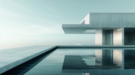 Obraz premium Advanced modernist architectural style, villa venues full of design style, architectural photography of light and shadow