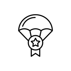 Parachute outline icons, minimalist vector illustration ,simple transparent graphic element .Isolated on white background