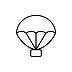 Parachute outline icons, minimalist vector illustration ,simple transparent graphic element .Isolated on white background