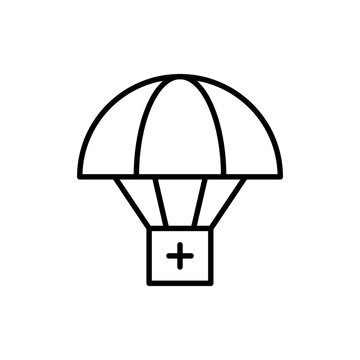 recommend clip art: Parachute supply outline icons, minimalist vector illustration ,simple transparent graphic element .Isolated on white background