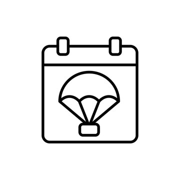 recommend clip art: Parachute day outline icons, minimalist vector illustration ,simple transparent graphic element .Isolated on white background