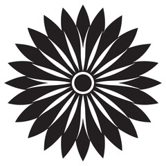 daisy mandala line art vector