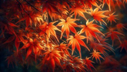 leaves on a Japanese maple tree in autumn
