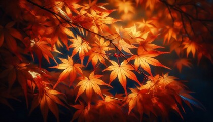 leaves on a Japanese maple tree in autumn
