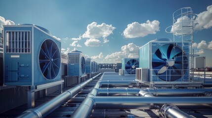 Obraz premium The rooftop HVAC system