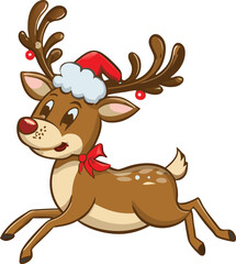 Merry Christmas Deer Vector Illustration Design.