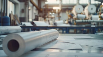 Paper Rolls in a Factory Setting