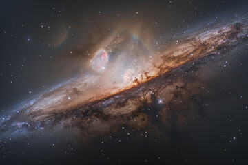 Fototapeta premium Spectacular Milky Way and Vibrant Galaxy Images in Stunning Detail, Featuring Dazzling Cosmic Colors and Deep Space Elements