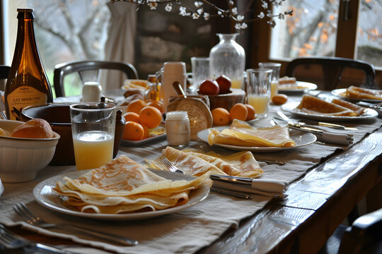 Table avec cr&egrave;pes, 