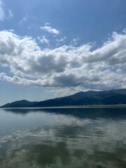 lake and clouds in Greece