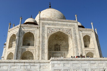 Taj Mahal India 02/20/2022. Taj Mahal. - mausoleum-mosque located in Agra, India, on the banks of...
