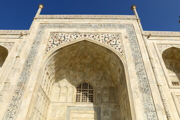 Taj Mahal India 02/20/2022. Taj Mahal. - mausoleum-mosque located in Agra, India, on the banks of the Jamna River
