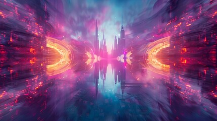 Surreal Sonic Phenomena Swirling Kaleidoscopic Tones Undulating Rhythmic Prismatic Chromatic Spectrums in an Immersive Digital Dream Landscape