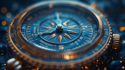 Business navigate recovery, Abstract, The compass navigate for businessmen to resume business growth in the economic crisis, Rethink, Reinvent and Recover.