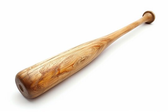 Wooden baseball bat isolated on white