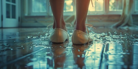 National Dance Day ballet shoes and dance floor, September 17th