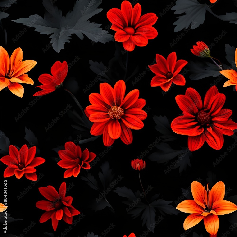 Poster seamless floral background