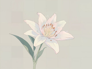 Elegant White Lily Bloom Pastel Lily Flower in Full Bloom Gorgeous White Lily