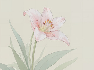 Elegant White Lily Bloom Pastel Lily Flower in Full Bloom Gorgeous White Lily