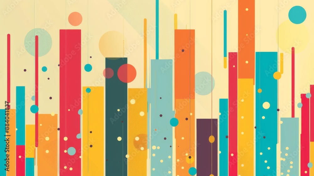 Poster a bar graph infographic on a poster board with colorful bars and statistical information