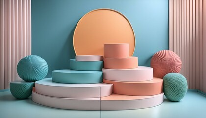 Vibrant Podium Backgrounds: A Generative AI Showcase"