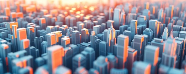 Obraz premium 3D rendering of major financial institutions in a global cityscape