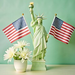 Naklejka premium american flags america celebrations