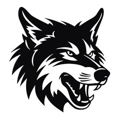 black wolf logo vector illustration, Design element for logo,  Vector illustration