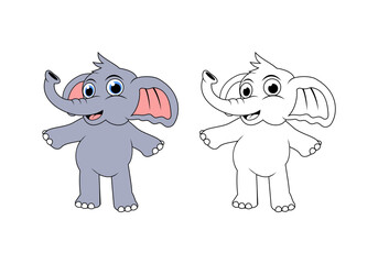 Elephant Cartoon Character Design Illustration vector eps format suitable for your design needs logo illustration animation etc