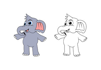 Elephant Cartoon Character Design Illustration vector eps format suitable for your design needs logo illustration animation etc