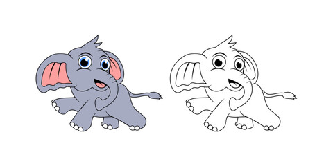 Elephant Cartoon Character Design Illustration vector eps format suitable for your design needs logo illustration animation etc