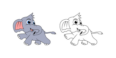 Elephant Cartoon Character Design Illustration vector eps format suitable for your design needs logo illustration animation etc