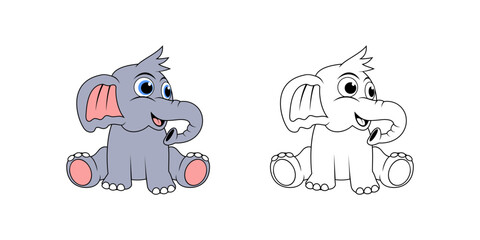 Elephant Cartoon Character Design Illustration vector eps format suitable for your design needs logo illustration animation etc