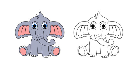 Elephant Cartoon Character Design Illustration vector eps format suitable for your design needs logo illustration animation etc