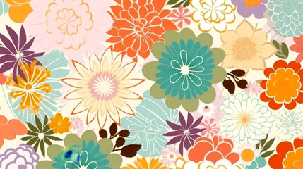 color flowers pattern on background